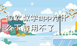 微软数学app为什么下载用不了