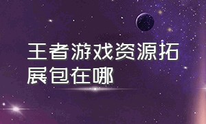 王者游戏资源拓展包在哪