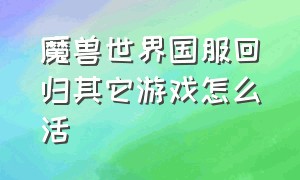 魔兽世界国服回归其它游戏怎么活