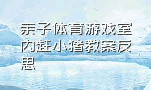 亲子体育游戏室内赶小猪教案反思