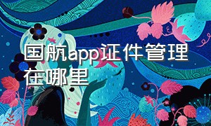 国航app证件管理在哪里