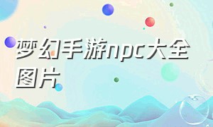 梦幻手游npc大全图片