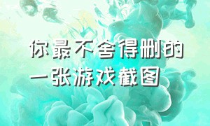 你最不舍得删的一张游戏截图