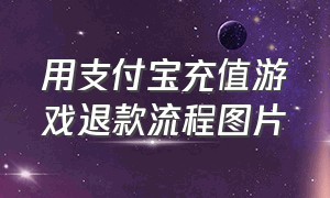 用支付宝充值游戏退款流程图片