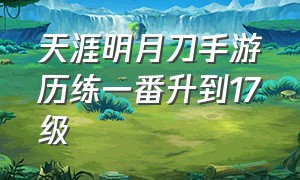 天涯明月刀手游历练一番升到17级