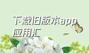 下载旧版本app应用汇