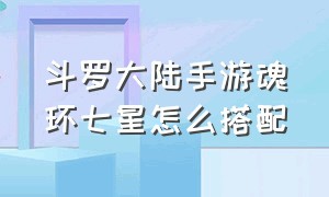 斗罗大陆手游魂环七星怎么搭配