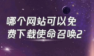 哪个网站可以免费下载使命召唤2