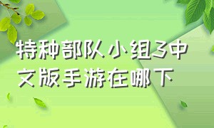 特种部队小组3中文版手游在哪下