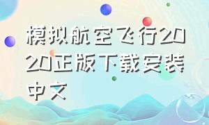 模拟航空飞行2020正版下载安装中文