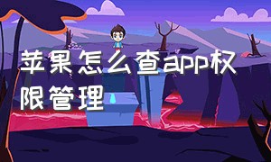 苹果怎么查app权限管理