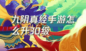 九阴真经手游怎么升30级