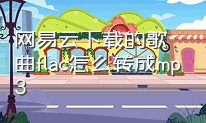 网易云下载的歌曲flac怎么转成mp3