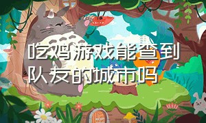 吃鸡游戏能查到队友的城市吗