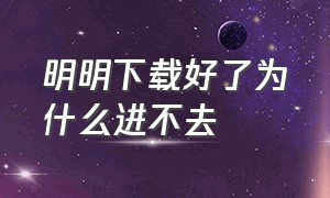 明明下载好了为什么进不去