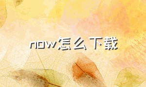 now怎么下载