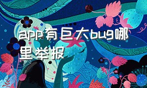 app有巨大bug哪里举报