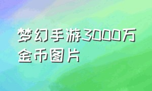 梦幻手游3000万金币图片