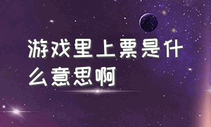 游戏里上票是什么意思啊