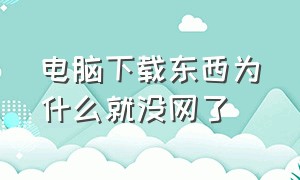 电脑下载东西为什么就没网了