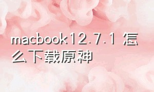 macbook12.7.1 怎么下载原神