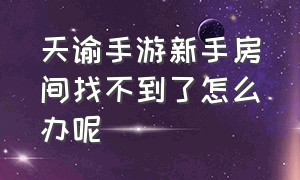 天谕手游新手房间找不到了怎么办呢