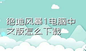 绝地风暴1电脑中文版怎么下载