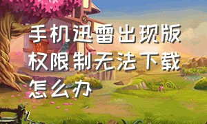 手机迅雷出现版权限制无法下载怎么办