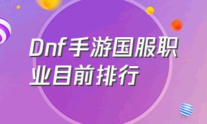 Dnf手游国服职业目前排行