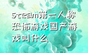 steam第一人称恐怖游戏国产游戏叫什么