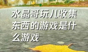 水晶哥玩儿收集东西的游戏是什么游戏