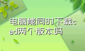 电脑能同时下载cad两个版本吗