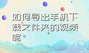 如何导出手机下载文件夹的视频呢