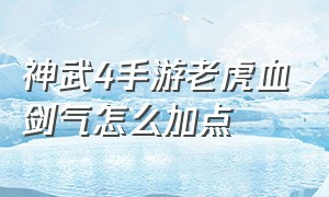 神武4手游老虎血剑气怎么加点