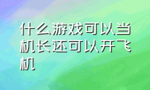 什么游戏可以当机长还可以开飞机