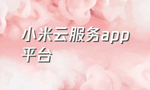 小米云服务app平台