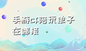 手游cf陪玩单子在哪接