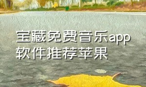 宝藏免费音乐app软件推荐苹果