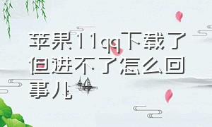 苹果11qq下载了但进不了怎么回事儿