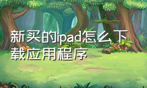 新买的ipad怎么下载应用程序