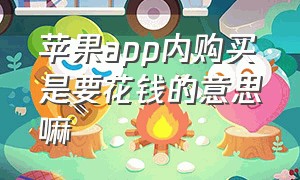 苹果app内购买是要花钱的意思嘛