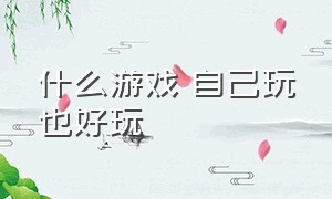 什么游戏 自己玩也好玩