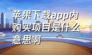 苹果下载app内购买项目是什么意思啊