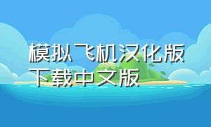模拟飞机汉化版下载中文版