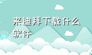 来迪拜下载什么软件