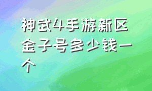 神武4手游新区金子号多少钱一个