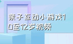 亲子互动小游戏10至12岁视频