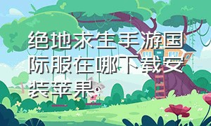 绝地求生手游国际服在哪下载安装苹果