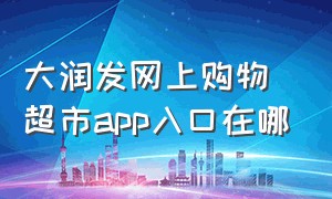 大润发网上购物超市app入口在哪