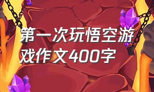 第一次玩悟空游戏作文400字